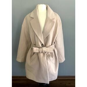 Elizabeth and James Women's Midi Trench Self Tie Tan Coat XXL
